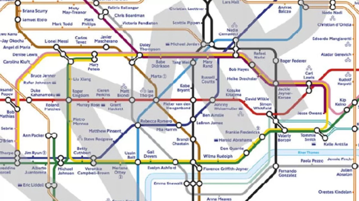Olympians take over London Underground