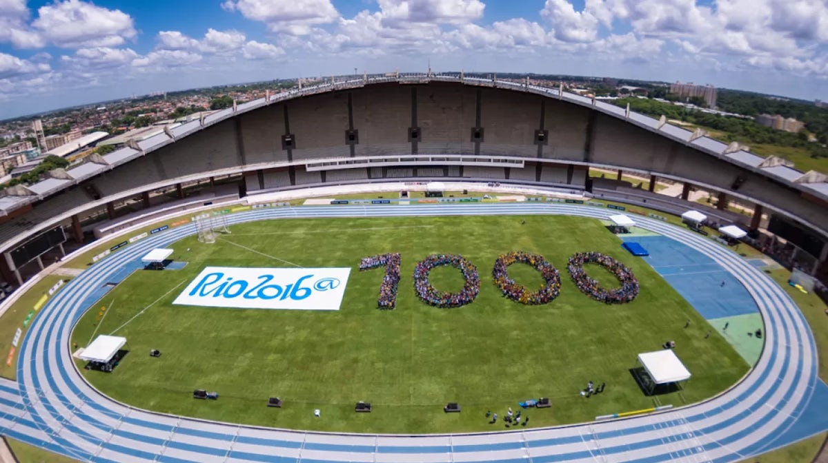 Rio has a blast to mark Olympic countdown 