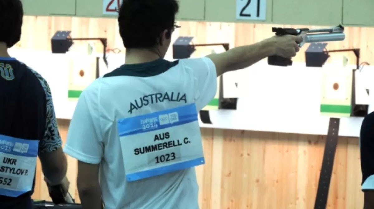 Summerell takes aim in Men's Air Pistol qualifier 