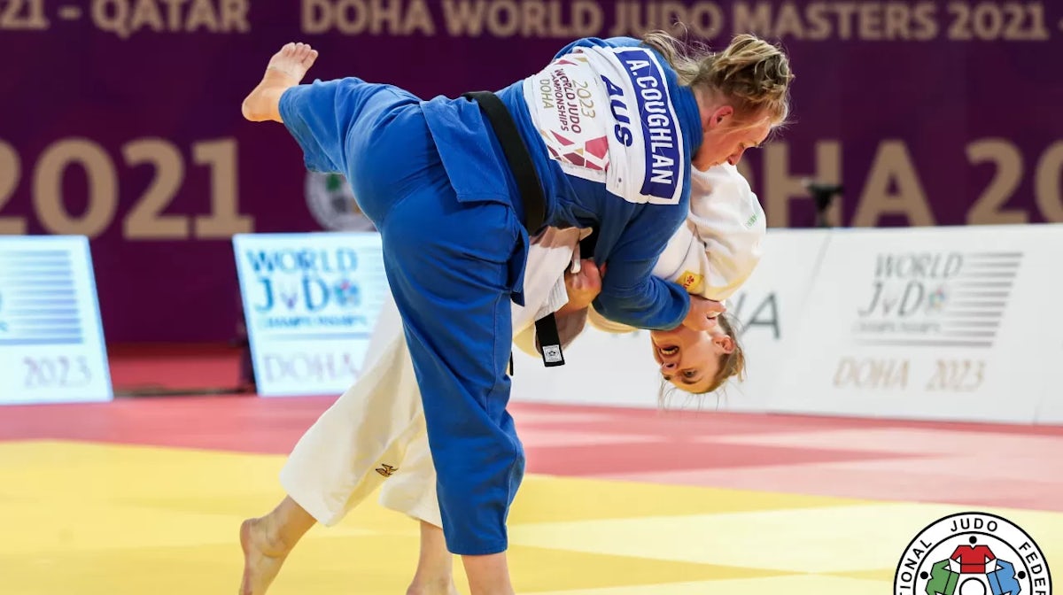 Aoife Coughlan in the semi-final at the Judo Masters. Copyright IJF