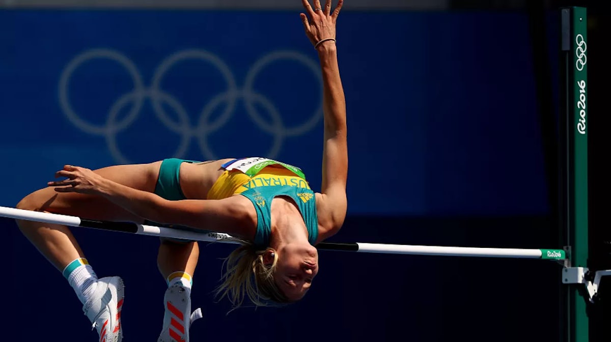 Eleanor Patterson of Australia competes in Women's High Jump Qualifying on Day 13 of the Rio 2016 Olympic Games at the Olympic Stadium on August 18, 2016