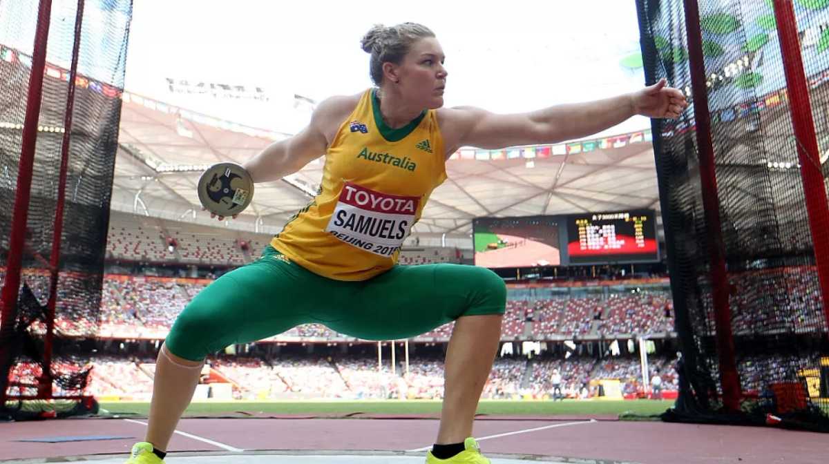 Samuels secures discus final spot