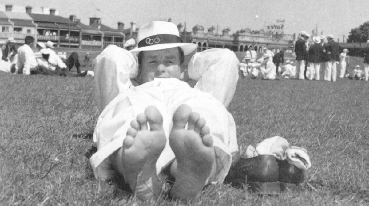 Melbourne 1956 Olympics - future cricket legends take to hockey pitch