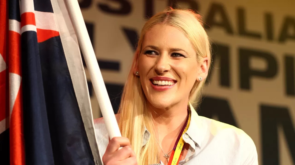 LONDON, ENGLAND - JULY 26: Basketballer Lauren Jackson looks on after being announced as the Australian flag bearer at the Australian Olympic Committee 2012 Olympic Games team flag bearer announcement at the Stratford Westfield Southern Lounge on July 26,